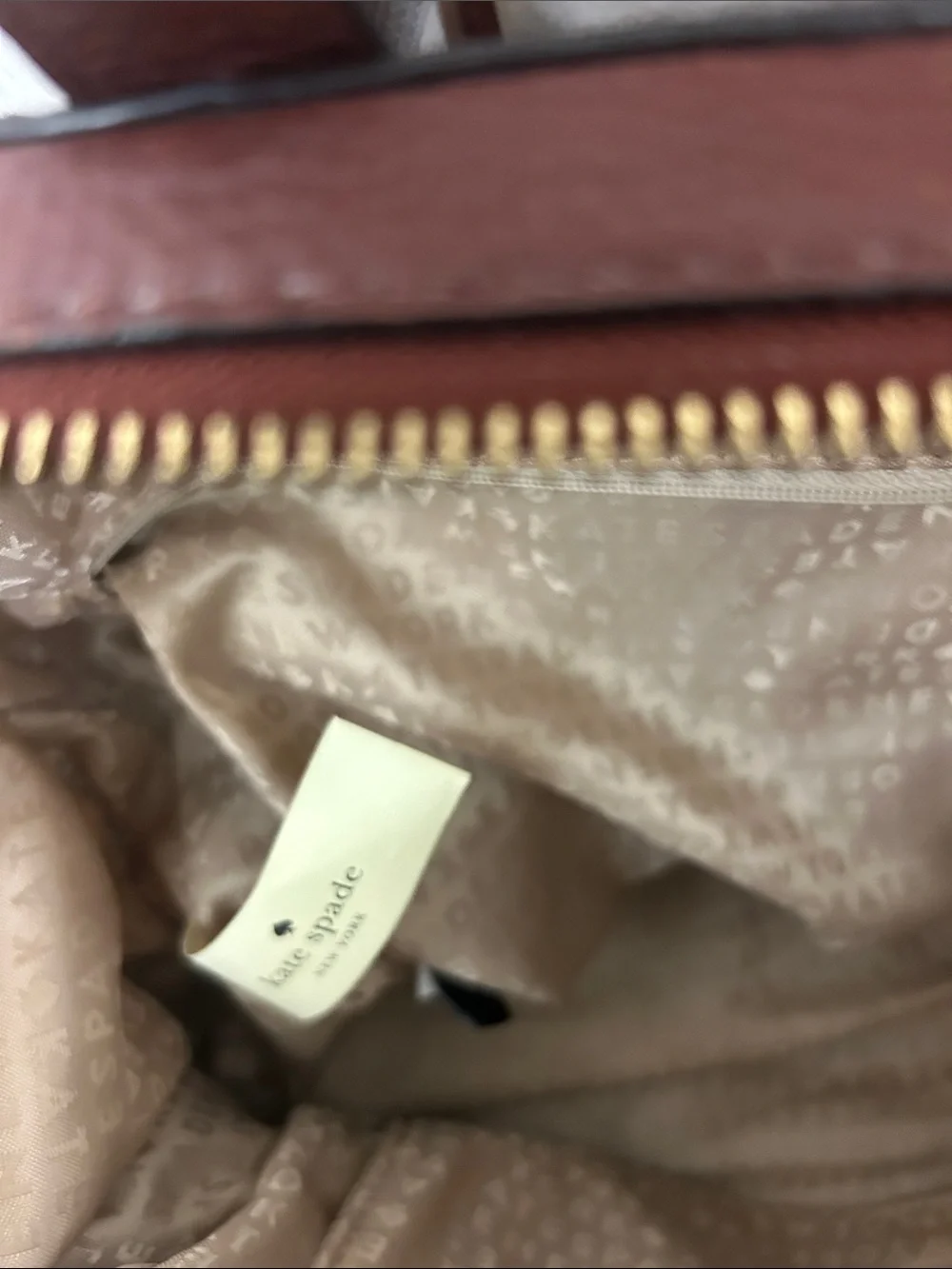kate spade Pebbled Leather Satchel in Rust